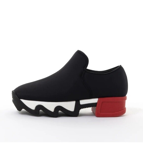 IRi NYC Wes I Black Red Neoprene Wavy Heel Futuristic Sneaker SZ 8 - Picture 1 of 13